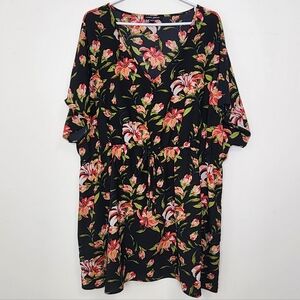 Mario Serrani Italy Floral Swim Suit Coverup XXL Spring Lily's Lightweight Beach